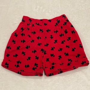 Girls Kelly's Kids Corduroy Shorts, Red with Scottie Dogs, size 6